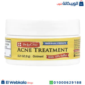 de la cruz مرهم الكبريت لعلاج حب الشباب وترطيب البشرة حجم 6 جرام – De La Cruz, Acne Treatment Ointment with 10% Sulfur, Maximum Strength de la cruz مرهم الكبريت