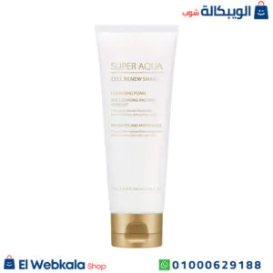 غسول الحلزون الكوري للتنظيف العميق وتجديد خلايا البشرة | Missha Super Aqua Cell Renew Snail Cleansing Foam Snail slime extract غسول الحلزون الكوري
