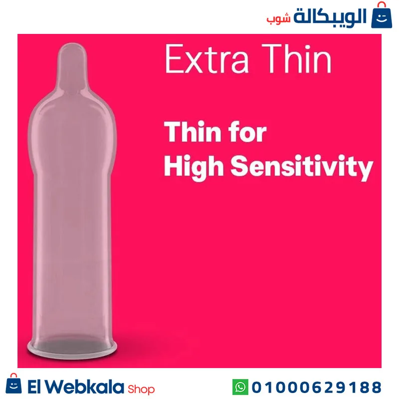 ⁦ديوركس واقي ذكري رفيع لاحساس أكثر 10 كندوم - durex extra thin extra sensation for her 10 condoms⁩ - الصورة ⁦2⁩