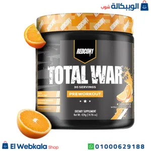 مكمل total war بري ورك اوت سريع المفعول – total war pre-workout 424g 30 servings, Orange Crush, redcon1 مكمل total war بري ورك اوت سريع المفعول – total war pre-workout 424g 30 servings, Orange Crush, redcon1